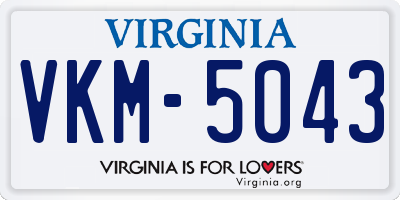 VA license plate VKM5043