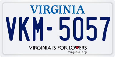 VA license plate VKM5057