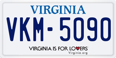 VA license plate VKM5090