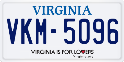 VA license plate VKM5096