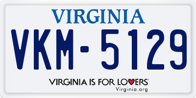 VA license plate VKM5129