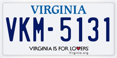VA license plate VKM5131