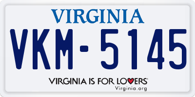 VA license plate VKM5145