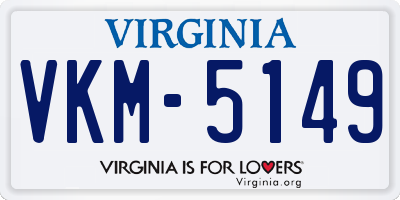 VA license plate VKM5149