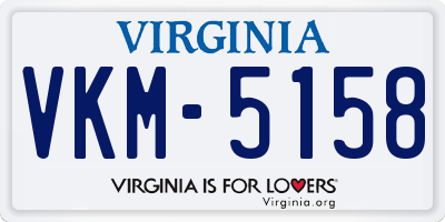 VA license plate VKM5158