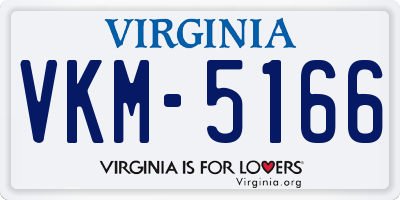 VA license plate VKM5166