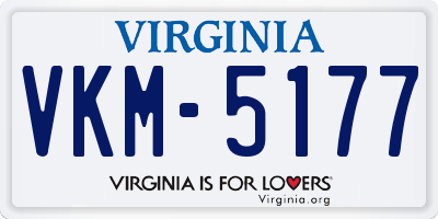 VA license plate VKM5177