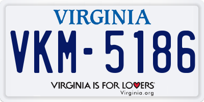 VA license plate VKM5186
