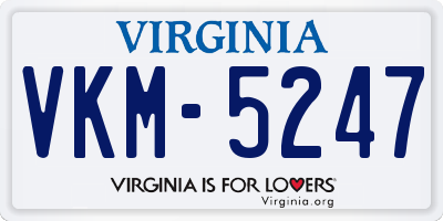 VA license plate VKM5247