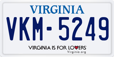 VA license plate VKM5249