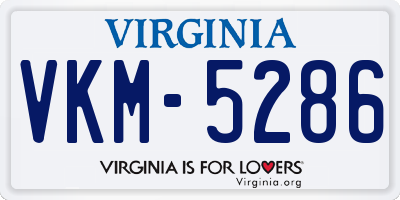 VA license plate VKM5286