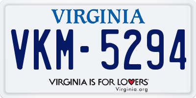 VA license plate VKM5294