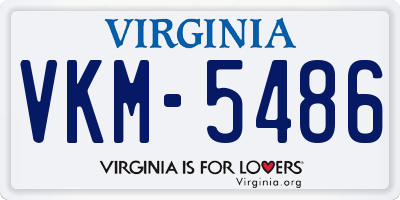 VA license plate VKM5486