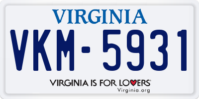 VA license plate VKM5931