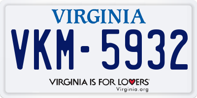 VA license plate VKM5932