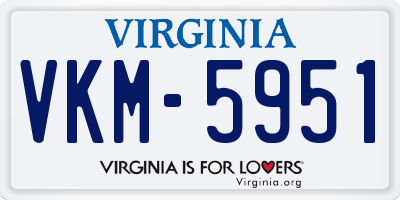 VA license plate VKM5951