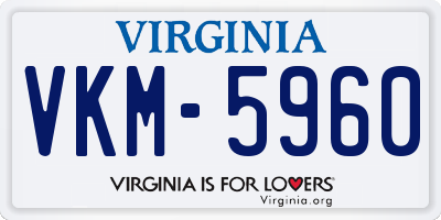 VA license plate VKM5960