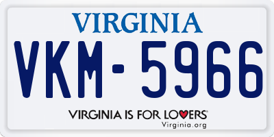 VA license plate VKM5966