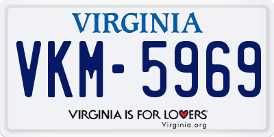 VA license plate VKM5969