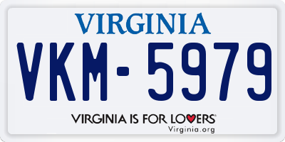 VA license plate VKM5979