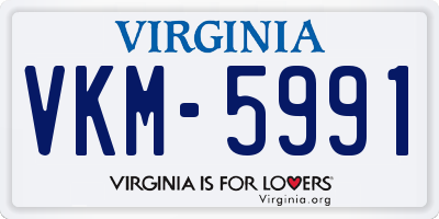 VA license plate VKM5991