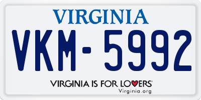 VA license plate VKM5992