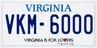 VA license plate VKM6000