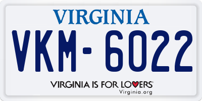 VA license plate VKM6022