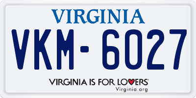 VA license plate VKM6027