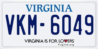 VA license plate VKM6049