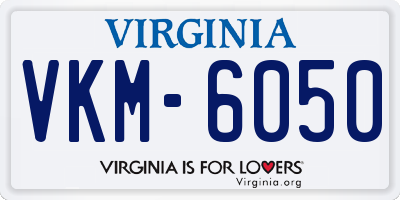 VA license plate VKM6050