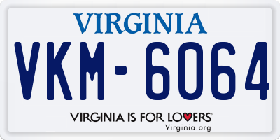 VA license plate VKM6064