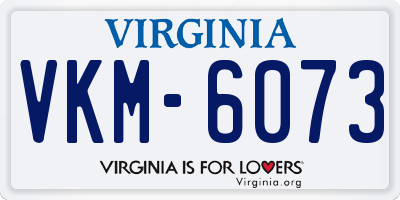 VA license plate VKM6073