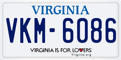 VA license plate VKM6086