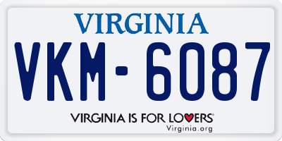 VA license plate VKM6087