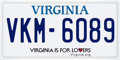 VA license plate VKM6089