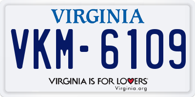 VA license plate VKM6109