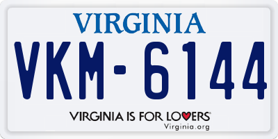 VA license plate VKM6144