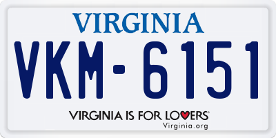 VA license plate VKM6151