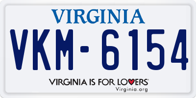 VA license plate VKM6154