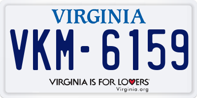 VA license plate VKM6159