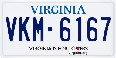 VA license plate VKM6167