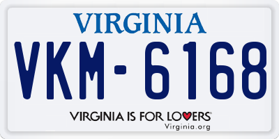 VA license plate VKM6168