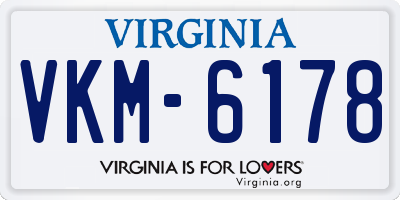 VA license plate VKM6178