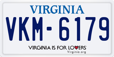 VA license plate VKM6179