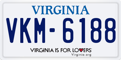 VA license plate VKM6188