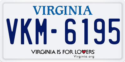 VA license plate VKM6195
