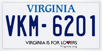 VA license plate VKM6201