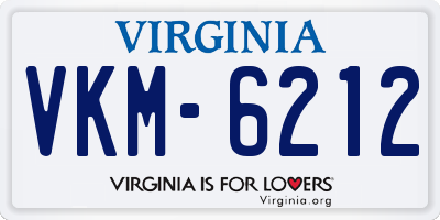 VA license plate VKM6212