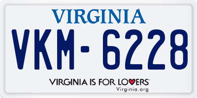 VA license plate VKM6228